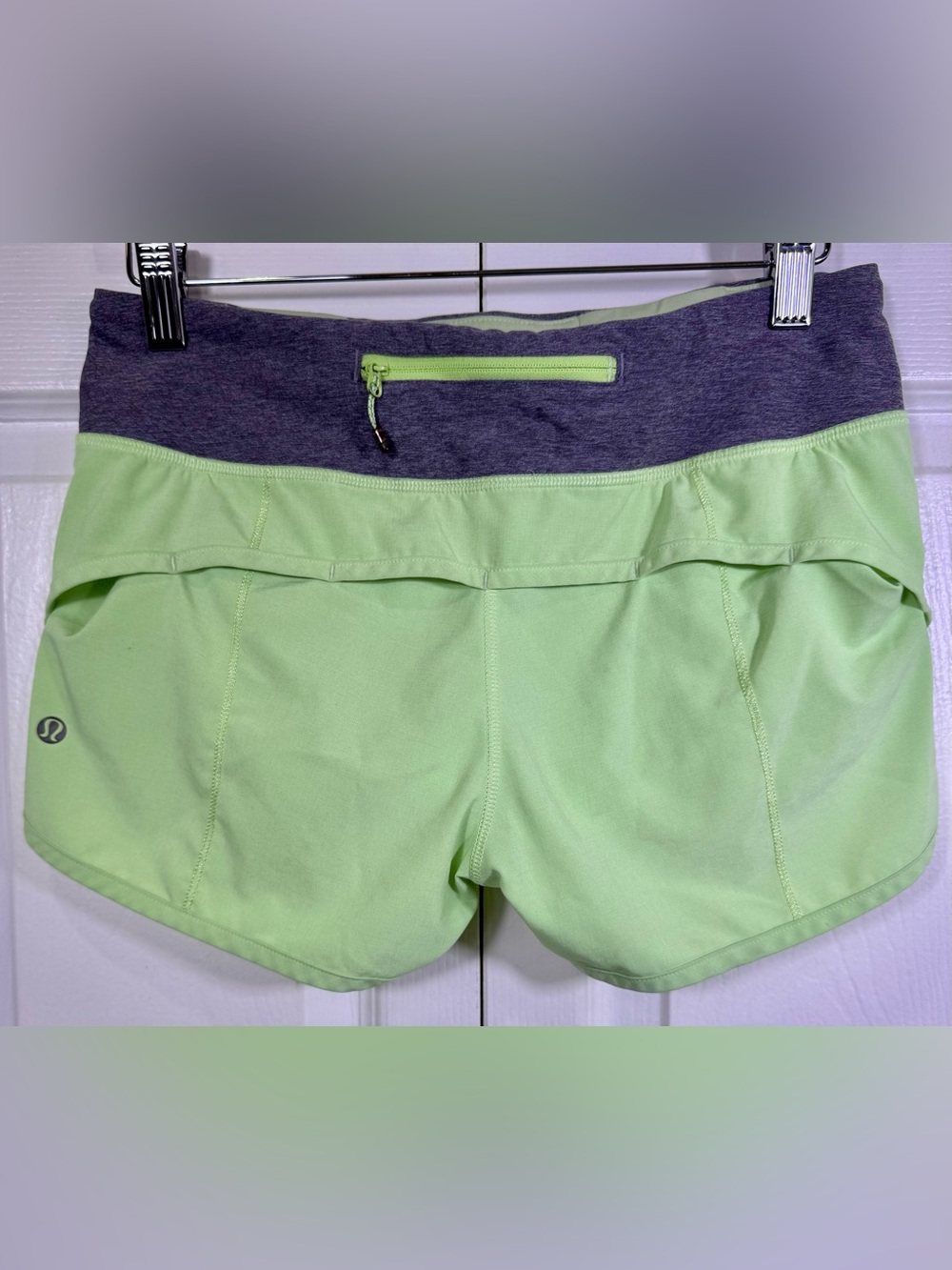 Lululemon Speed Up Shorts 2.5” Clean Mint Heathered Slate Size 4 EUC - Picture 2 of 13
